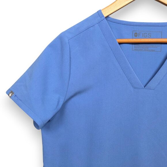 Figs Casma Three Pocket Scrub Top Womens Small Blue FW1100‎ - Picture 3 of 9